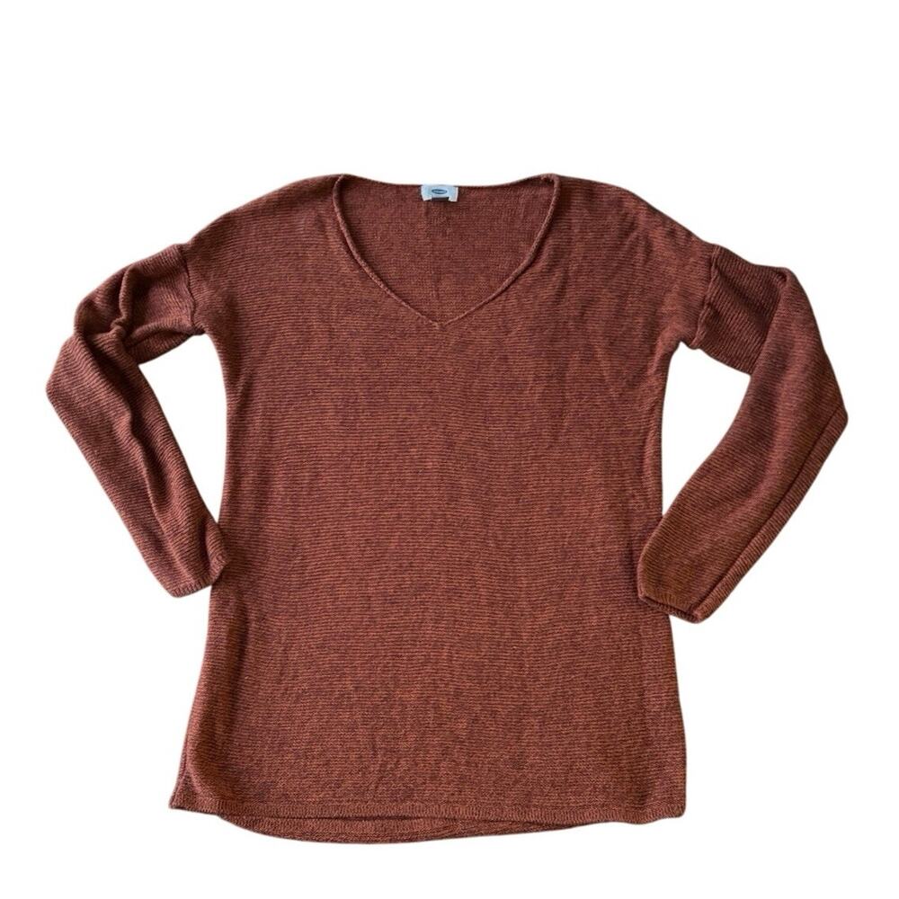 Old Navy rust melange sweater tunic medium slight hi-lo hem EUC Women’s LT